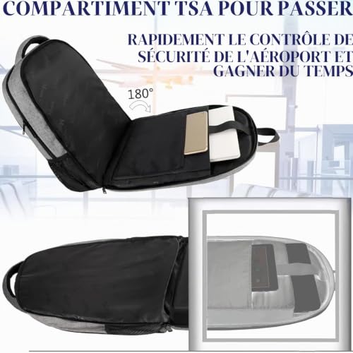 Detalle 2 de MATEIN Sac à dos ordinateur portable 17 pouces, 32 L, poche antivol