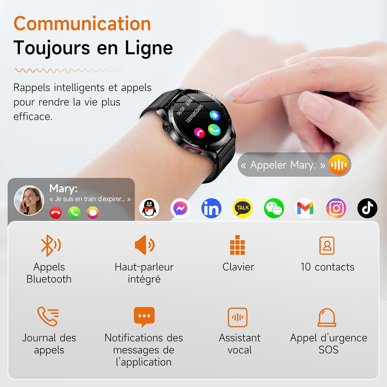 Thumbnail 4 de Lgnitek 2026 : montre connectée homme AMOLED 1,43" avec ECG, HRV, pression artérielle et SOS