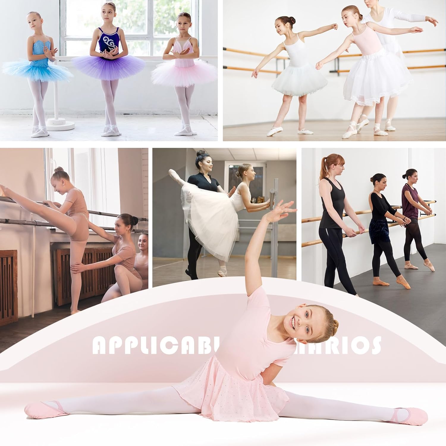 Detalle de Uniuni Chausson Danse Classique Fille Toile Demi Pointe — Chaussons de Ballet Polyvalents
