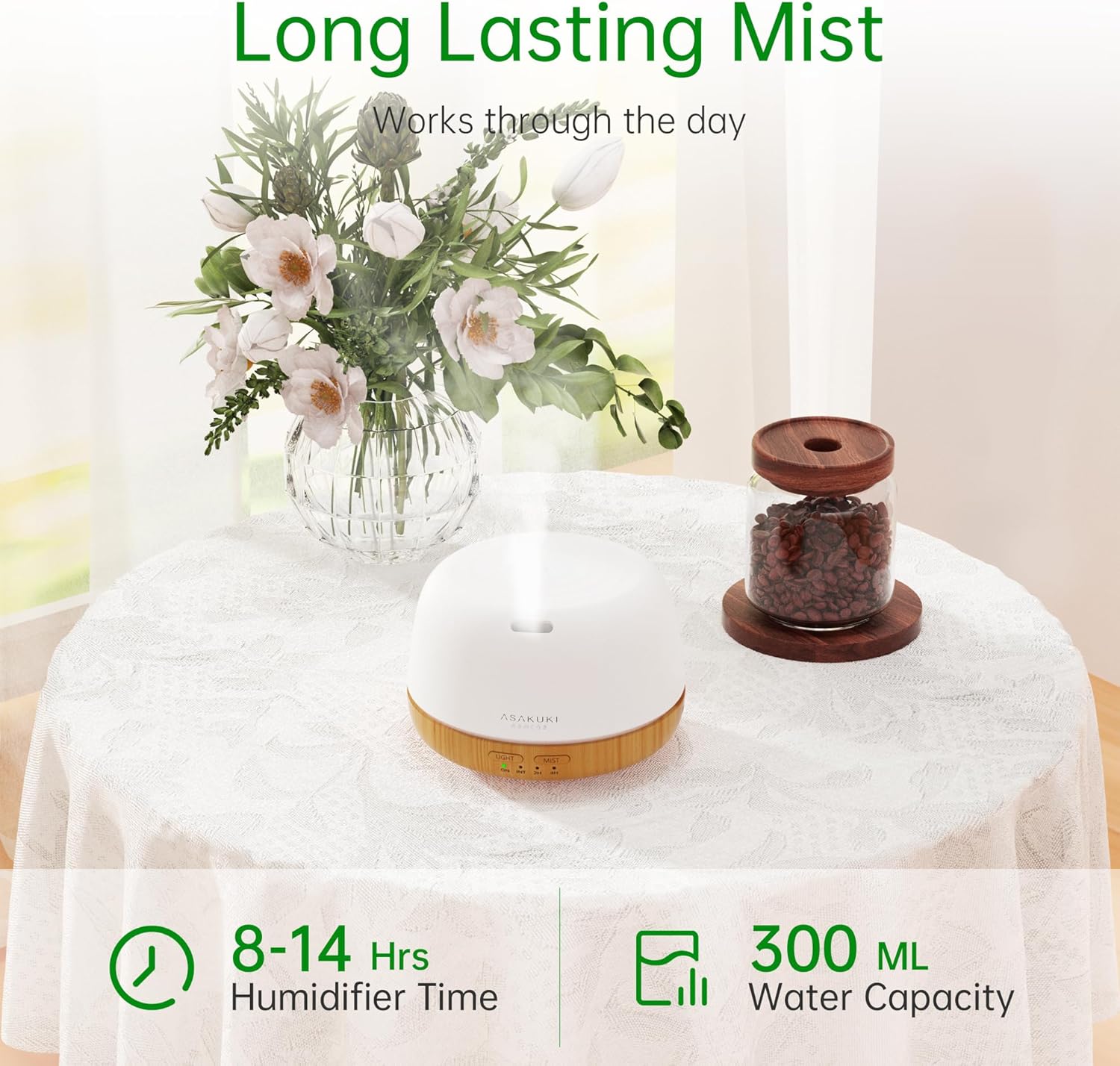 Thumbnail 1 de ASAKUKI Aroma Diffuser 300 ml 🌫