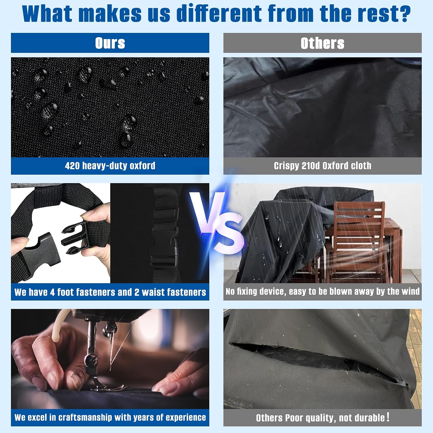 Thumbnail 4 de SIRUITON 300x300x90cm Large Garden Furniture Cover – Waterproof, Windproof and UV-Resistant