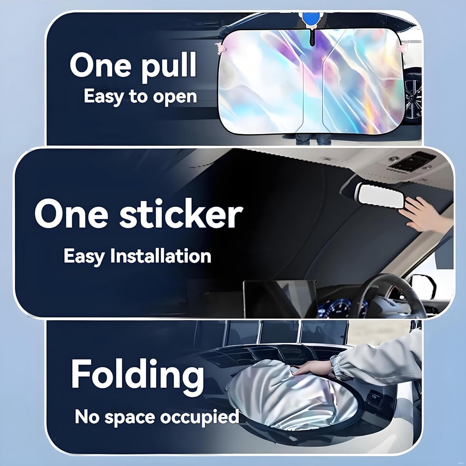 Thumbnail 5 de Ford Escape Windshield Sun Shade (2013-2026) – Foldable Front Window Sun Visor Protector