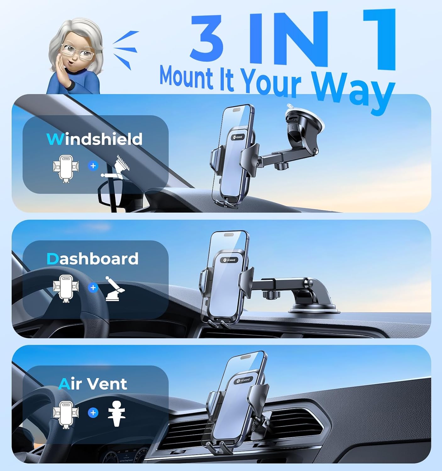 Thumbnail 1 de VICSEED Car Phone Holder 7.3"