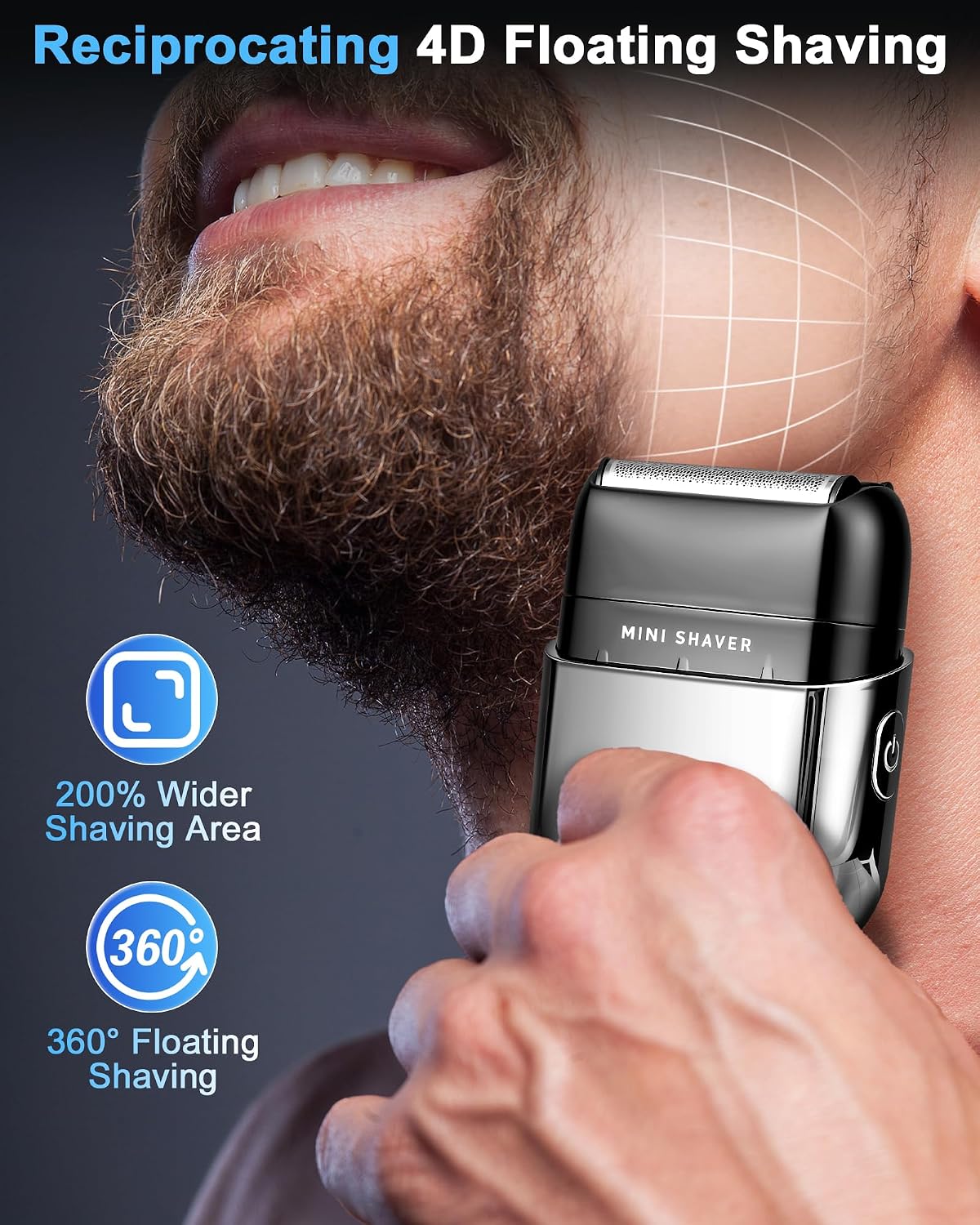 Thumbnail 1 de Lizoak elektrisch scheerapparaat met IPX7, drie scheerbladen en USB-C