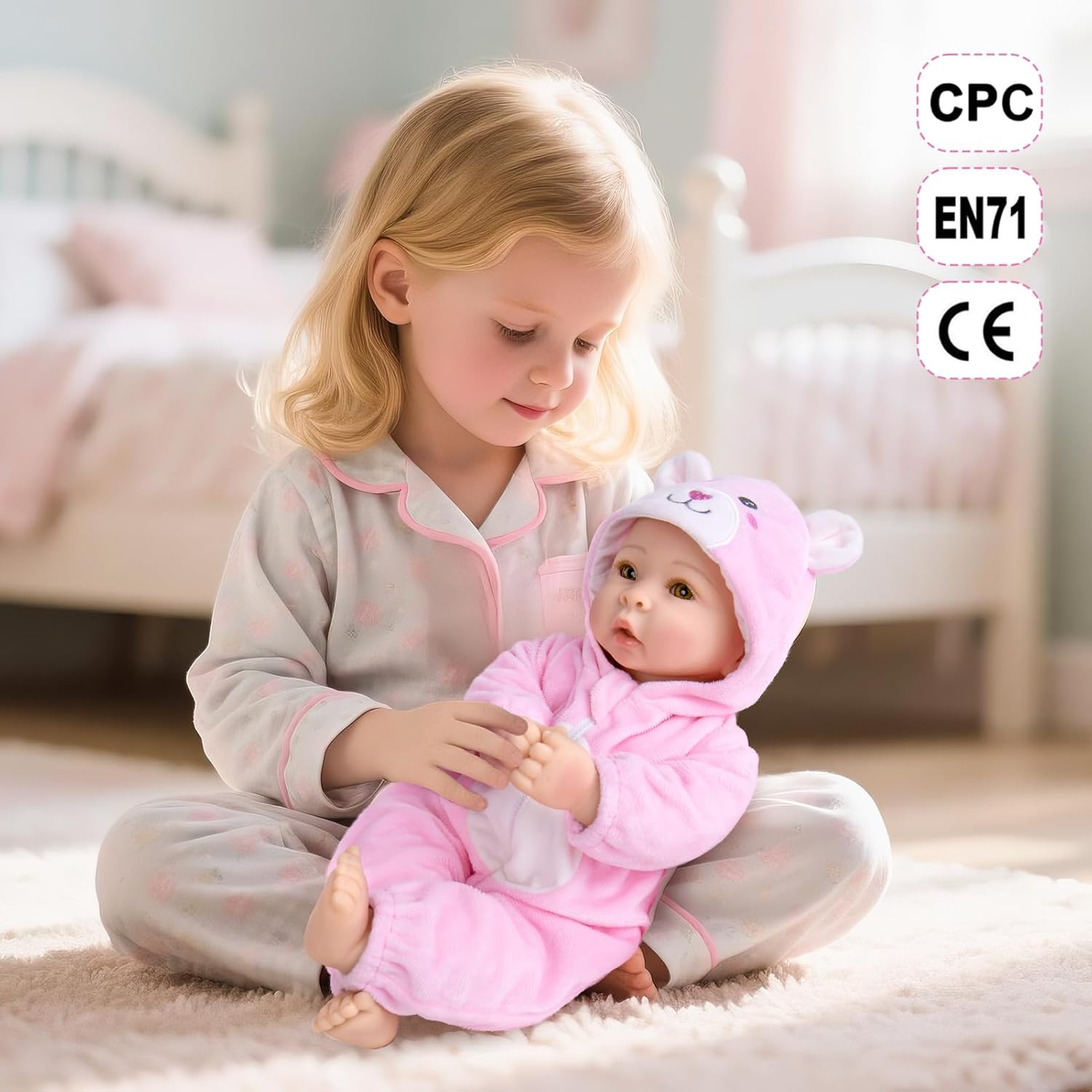 Thumbnail 3 de Aori 17-inch Realistic Baby Doll with Soft Body, Feeding Kit Included