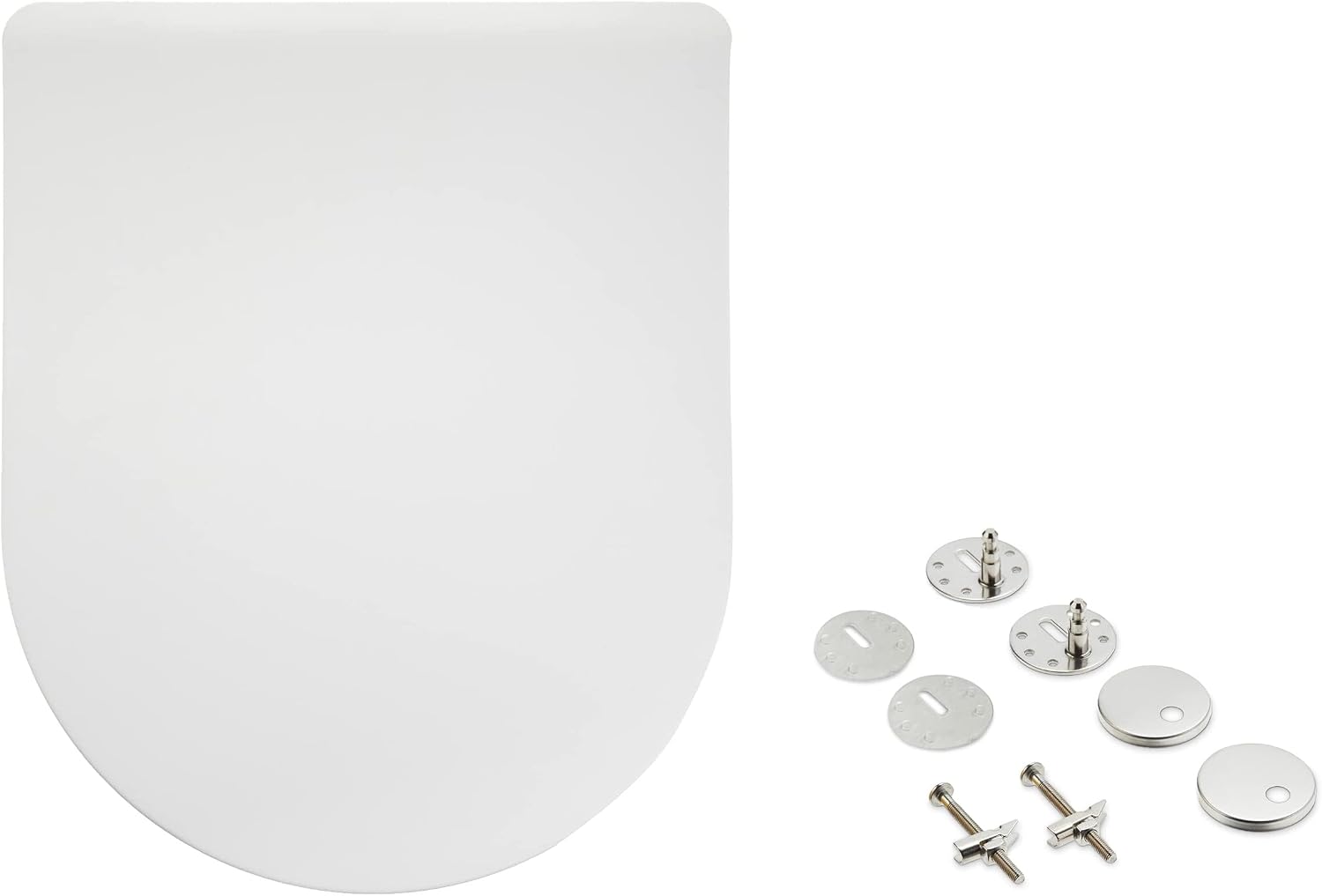 Detalle de Amazon Basics Abattant WC en urée en forme de D, finition mate, blanc 43 x 36,5 cm