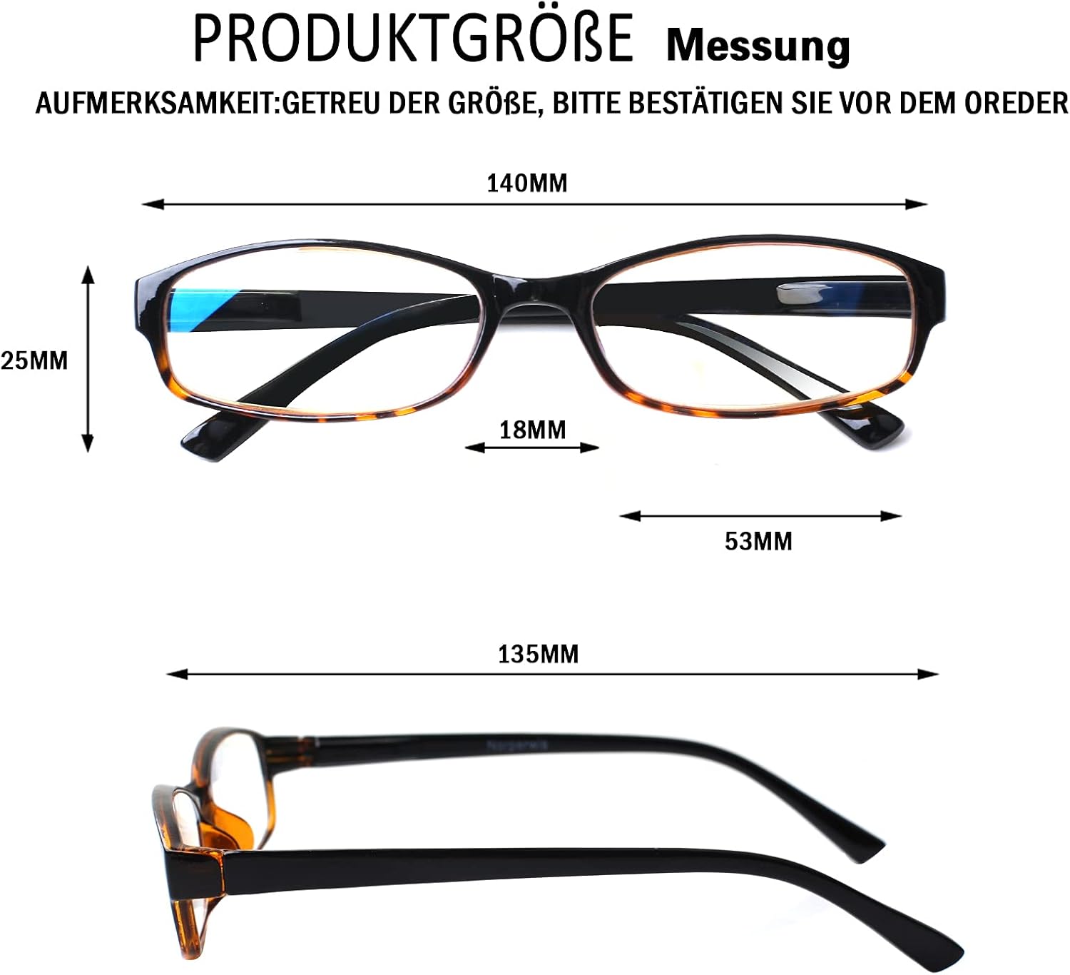Detalle 2 de COJWIS 6er Pack Lesebrille mit Blaulichtfilter – Federscharnier, UV400, bruchsicher, 6 Farben gemischt, 1,5
