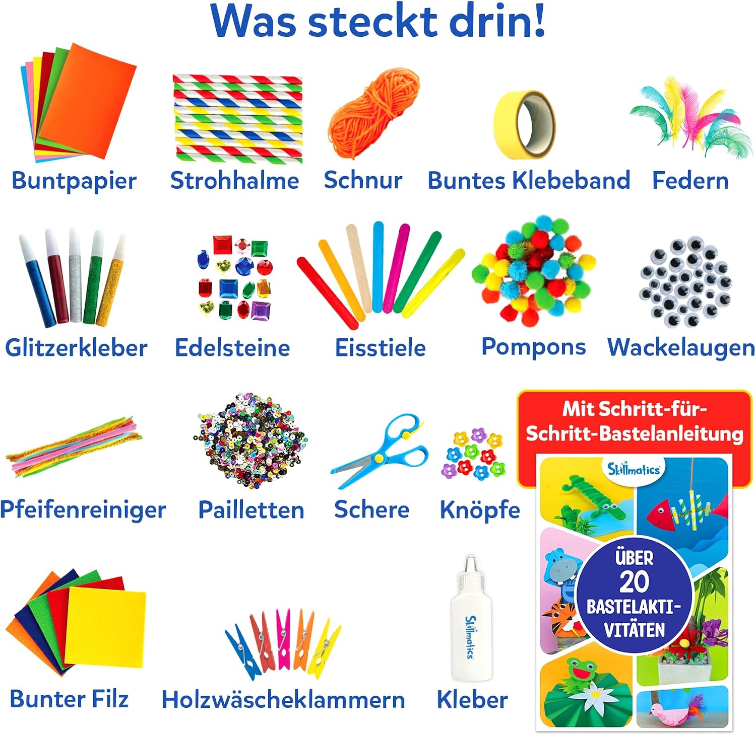 Detalle de Skillmatics Die ultimative Bastelkiste – 2000+ Teile, Kreativset für Kinder 6–13