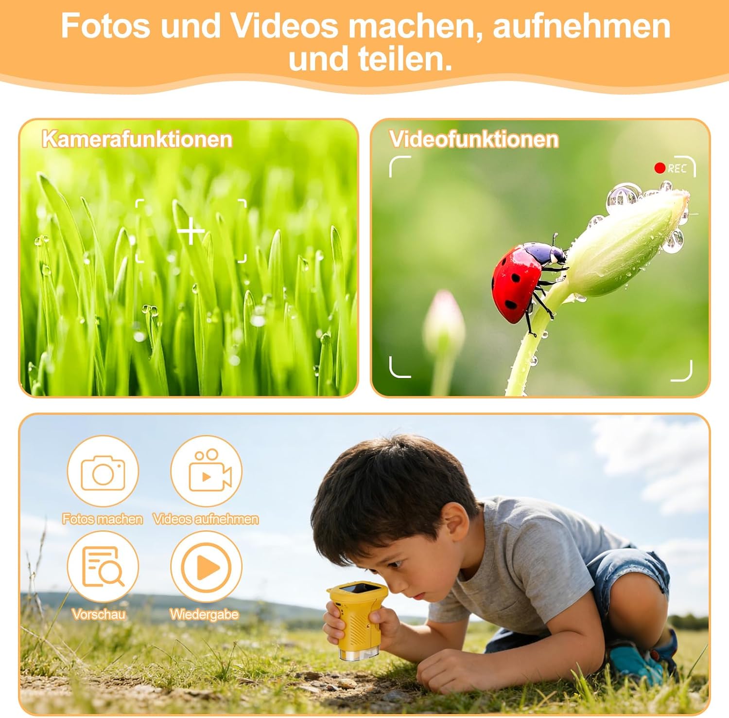 Thumbnail 4 de 1000x Mikroskop für Kinder (Handheld, digital) mit 2,0" IPS-Bildschirm, 2MP-Kamera & 600 mAh Akku