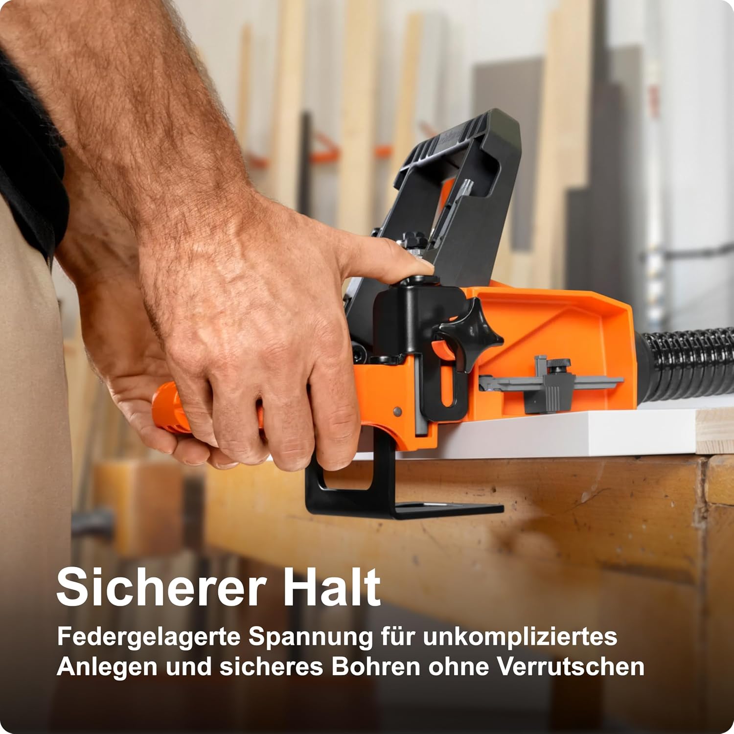 Detalle de BLUM ECODRILL Bohrlehre – Präzise Bohrhilfe für Topfbeschläge (ø 35 mm)