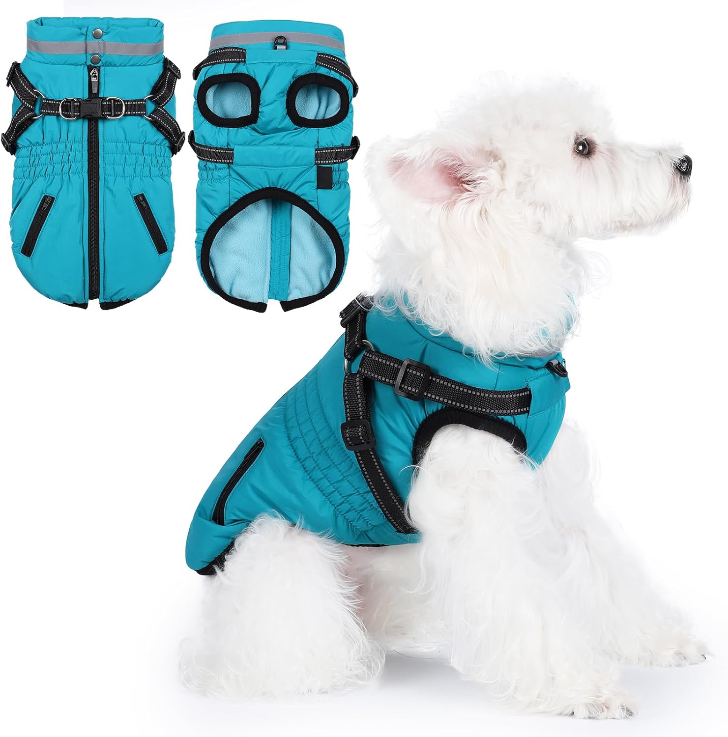 Detalle de Poseca Dog Coat with Built‑in Harness