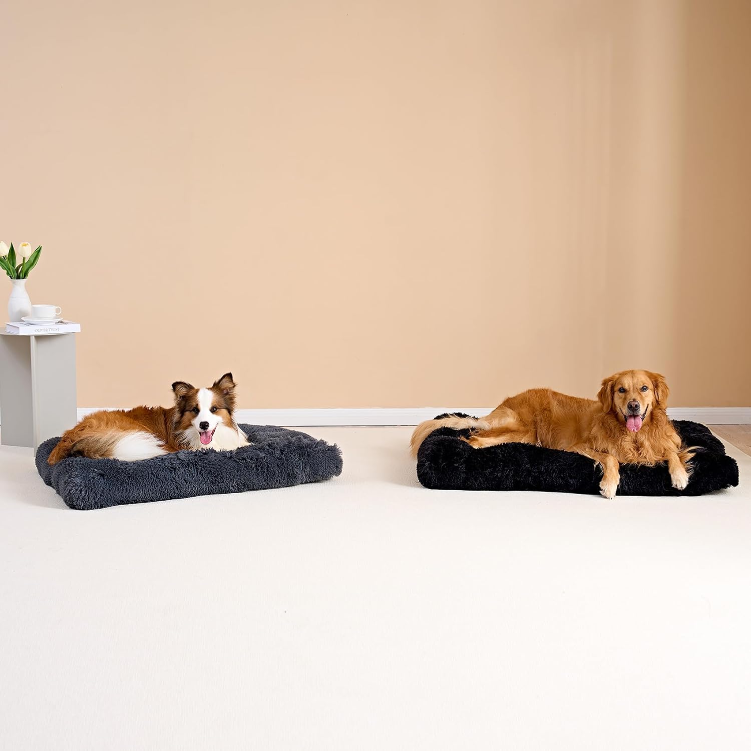 Thumbnail 6 de EHEYCIGA Fluffy Dog Crate Bed (Large) – Calming anti-anxiety washable crate mattress, dark grey, 90x60x9cm