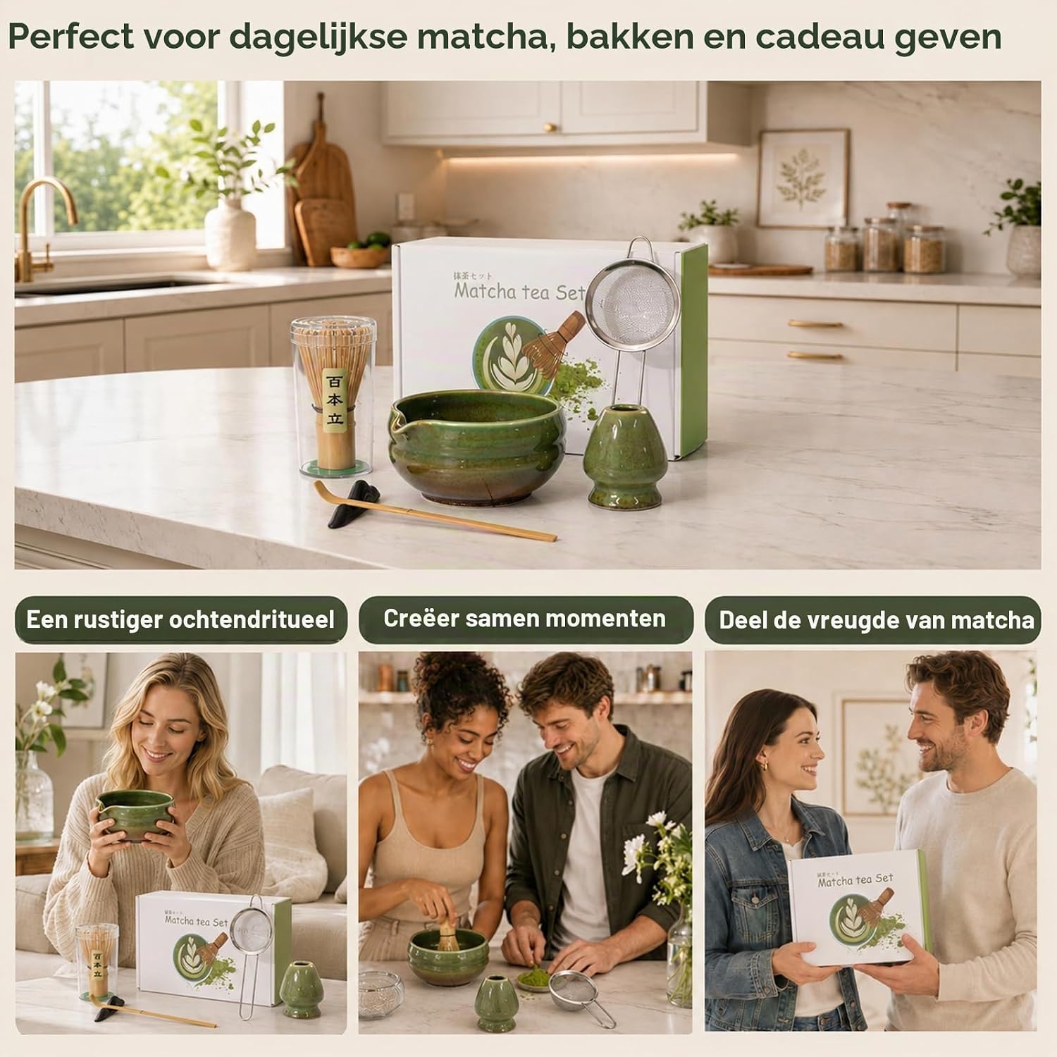 Thumbnail 6 de oasymala MC1 matchaset van keramiek, groen, met schenktuit en accessoires