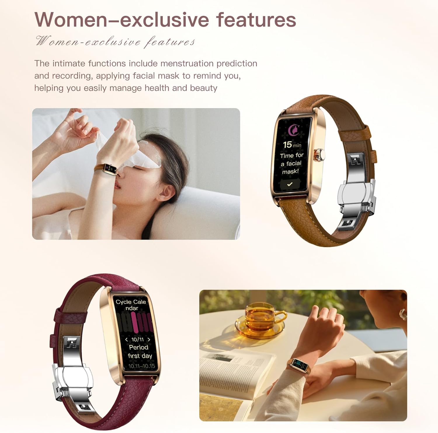 Detalle de Findtime Fitness Watch for Women: Slim Stainless Steel Activity Tracker
