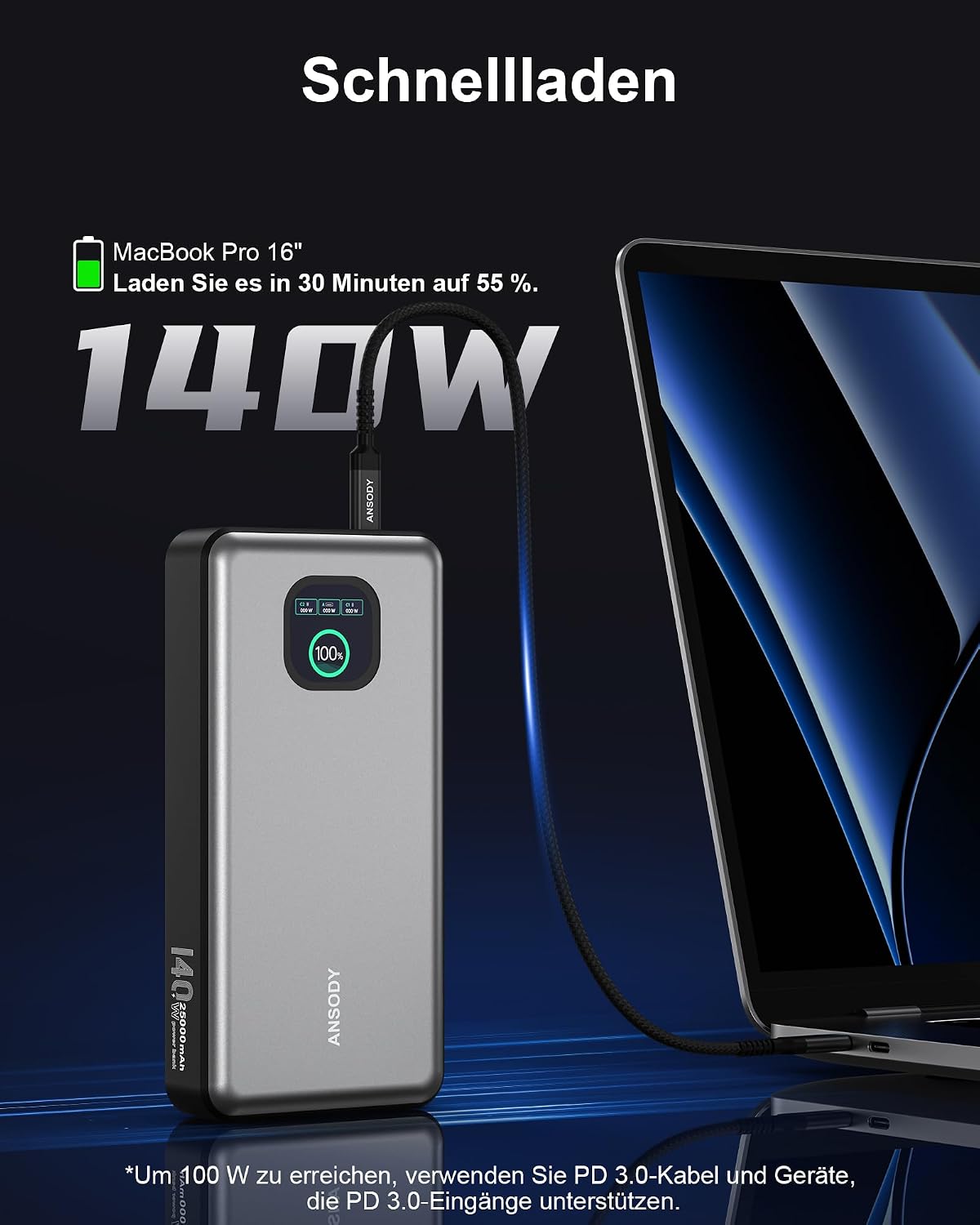 Thumbnail 5 de ANSODY 140W Powerbank 25000mAh