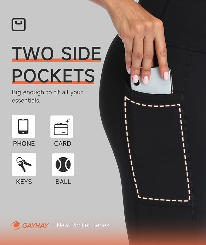 Thumbnail 2 de GAYHAY High-Waisted Tummy Control Leggings for Women with Side Pockets