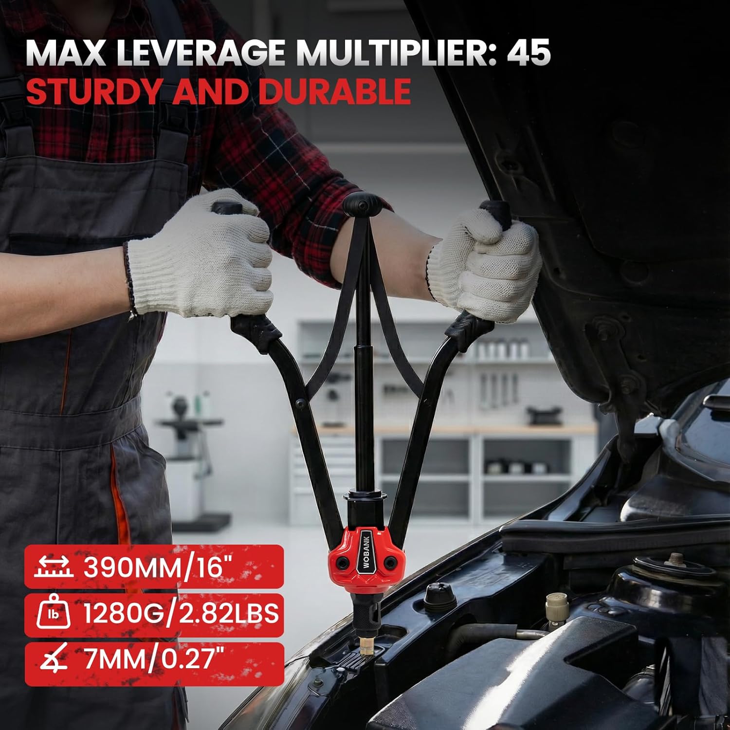 Thumbnail 4 de WOBANK Rivet Nut Tool Kit (16-inch) with 290 Rivet Nuts, 15 Mandrels & Carry Case