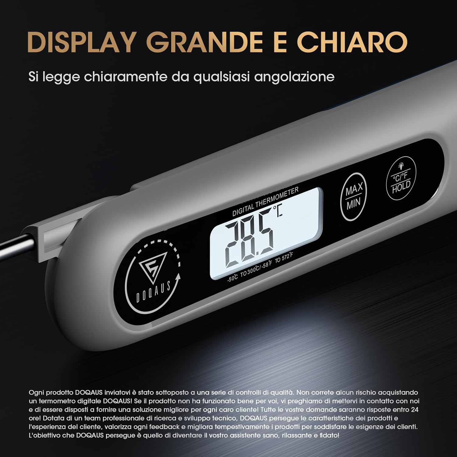 Thumbnail 4 de DOQAUS Termometro da Cucina Digitale con Sonda Pieghevole da 12 cm – Lettura Istantanea