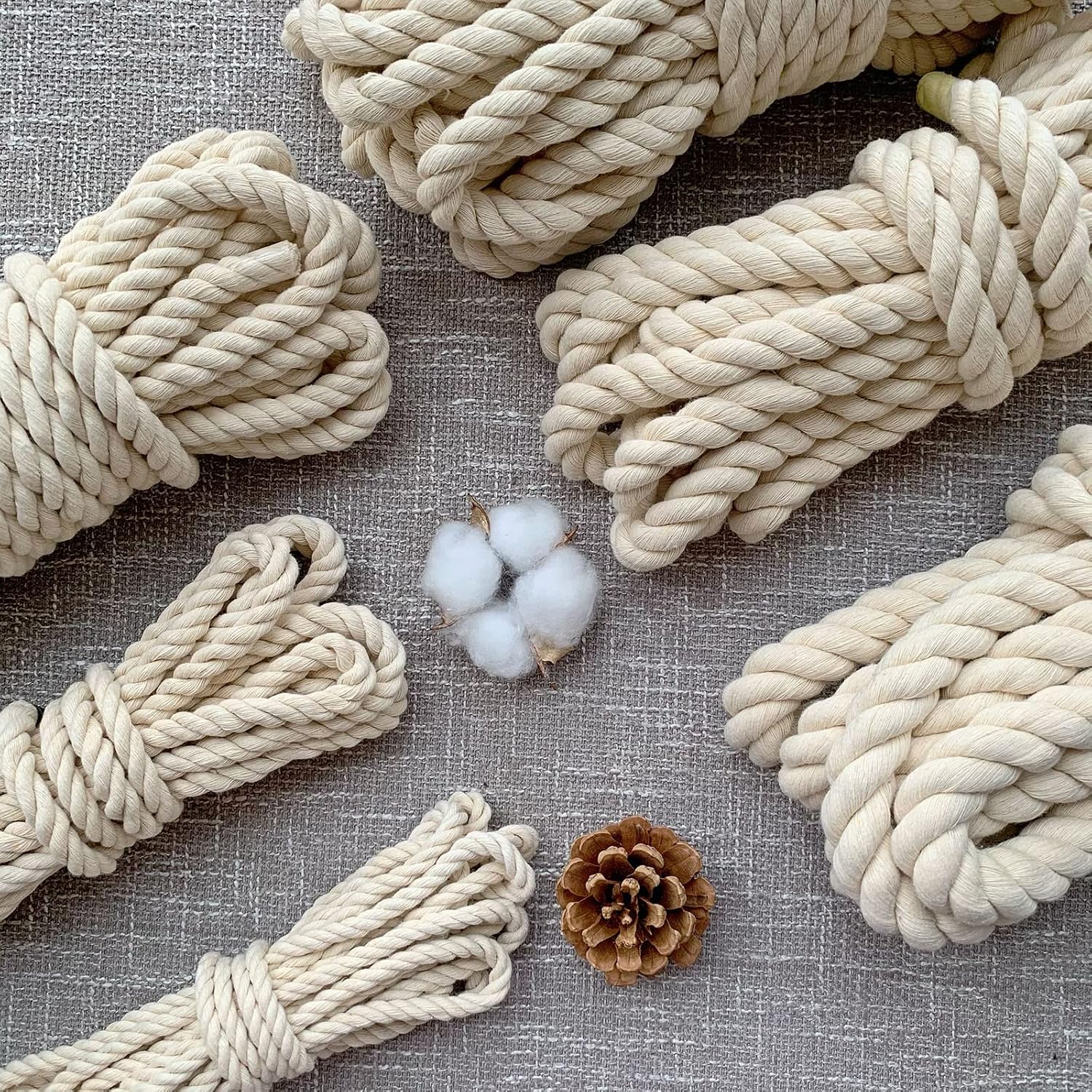 Thumbnail 4 de Cotton Rope 12mm Thick White Macramé Rope 4m