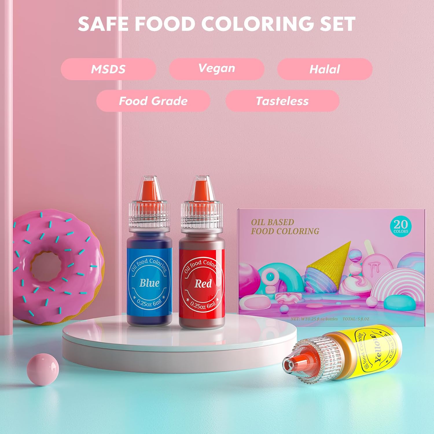 Thumbnail 6 de Nomeca Oil-Based Food Coloring for Chocolate, 20 Colors, 6 ml Bottles