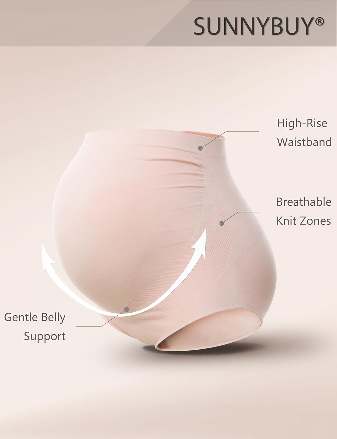 Thumbnail 2 de SUNNYBUY Women’s Maternity High Waist Seamless Hipster Over-Bump Underwear (Pregnancy)