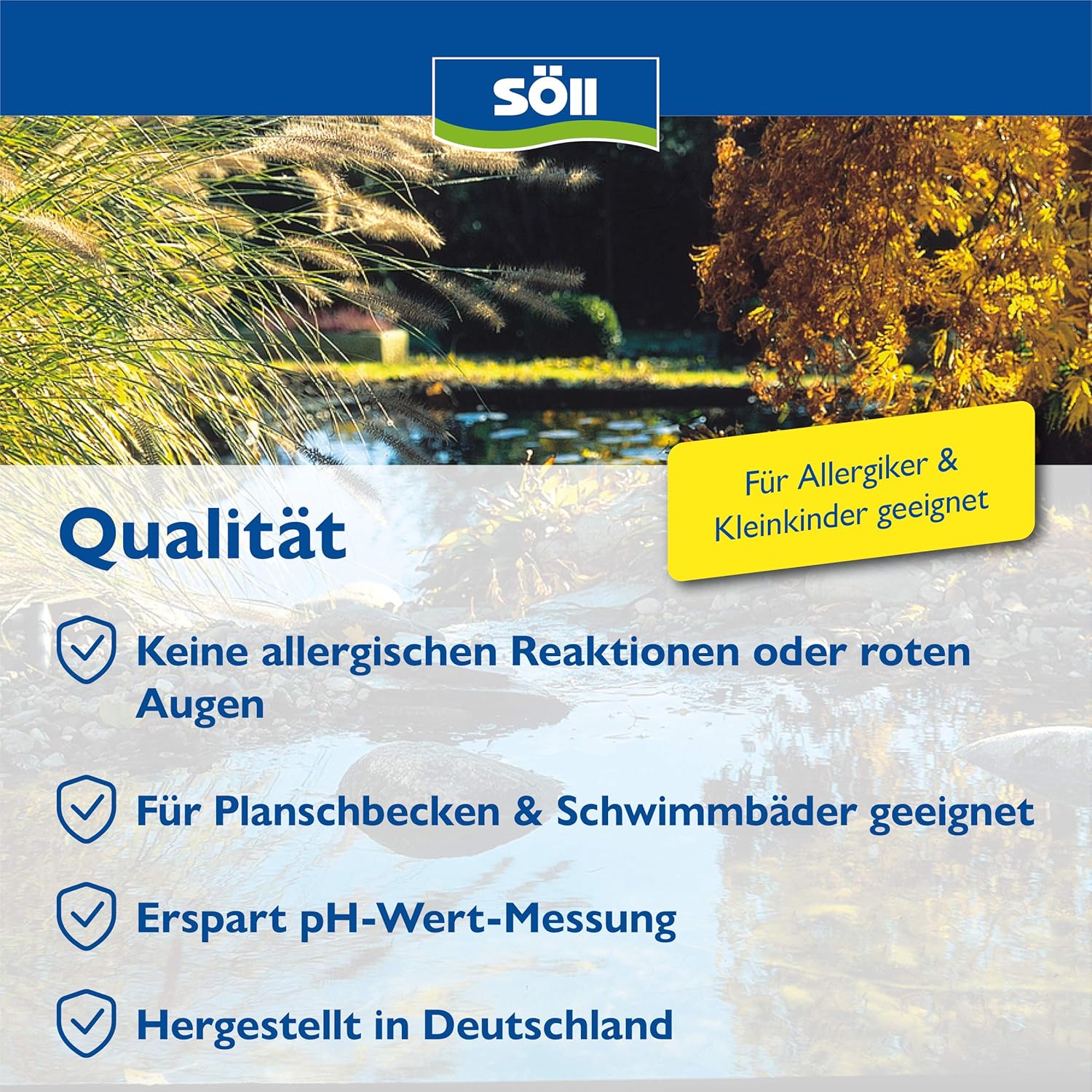 Detalle de Söll AquaDes 2,5 l – Pool-Desinfektion und Wasserpflege für hygienisches Wasser