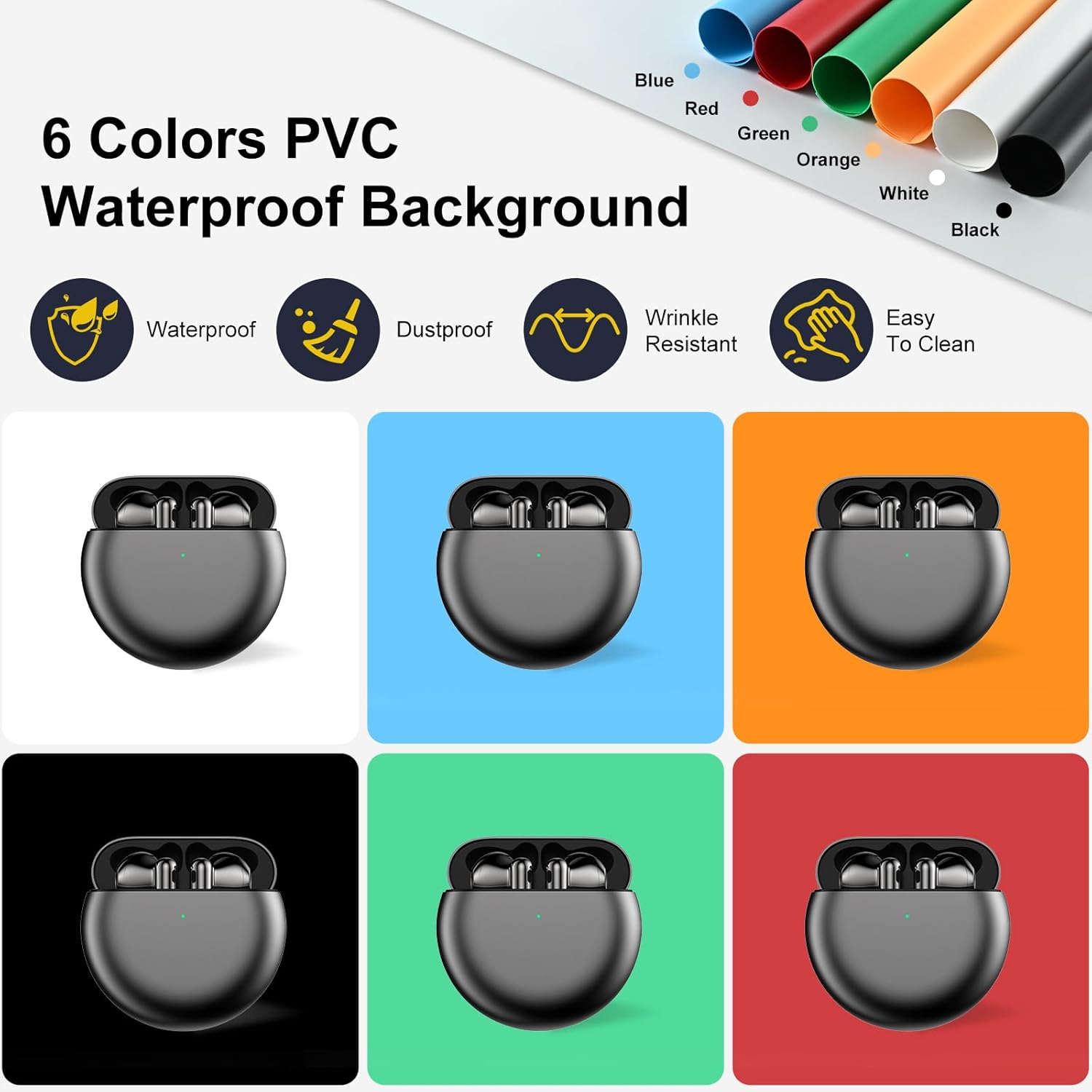 Thumbnail 3 de Studio Photo Portable 40x40 cm avec 120 LED et 6 fonds PVC pour photo de produits
