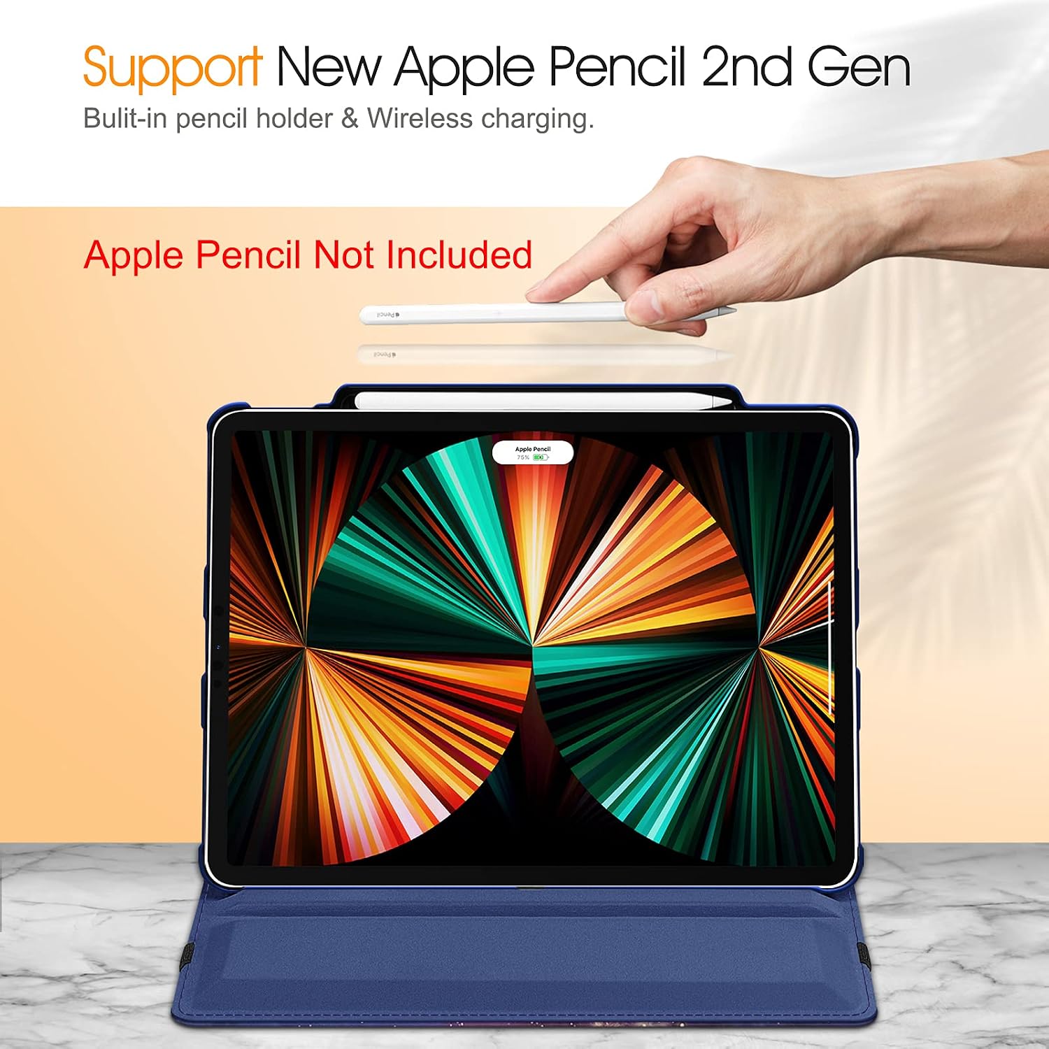 Detalle 2 de Fintie Hülle für iPad Pro 12.9 Zoll 6. Generation (2022) – incl. Stifthalter, 360° Drehschale und Auto Schlaf/Wach