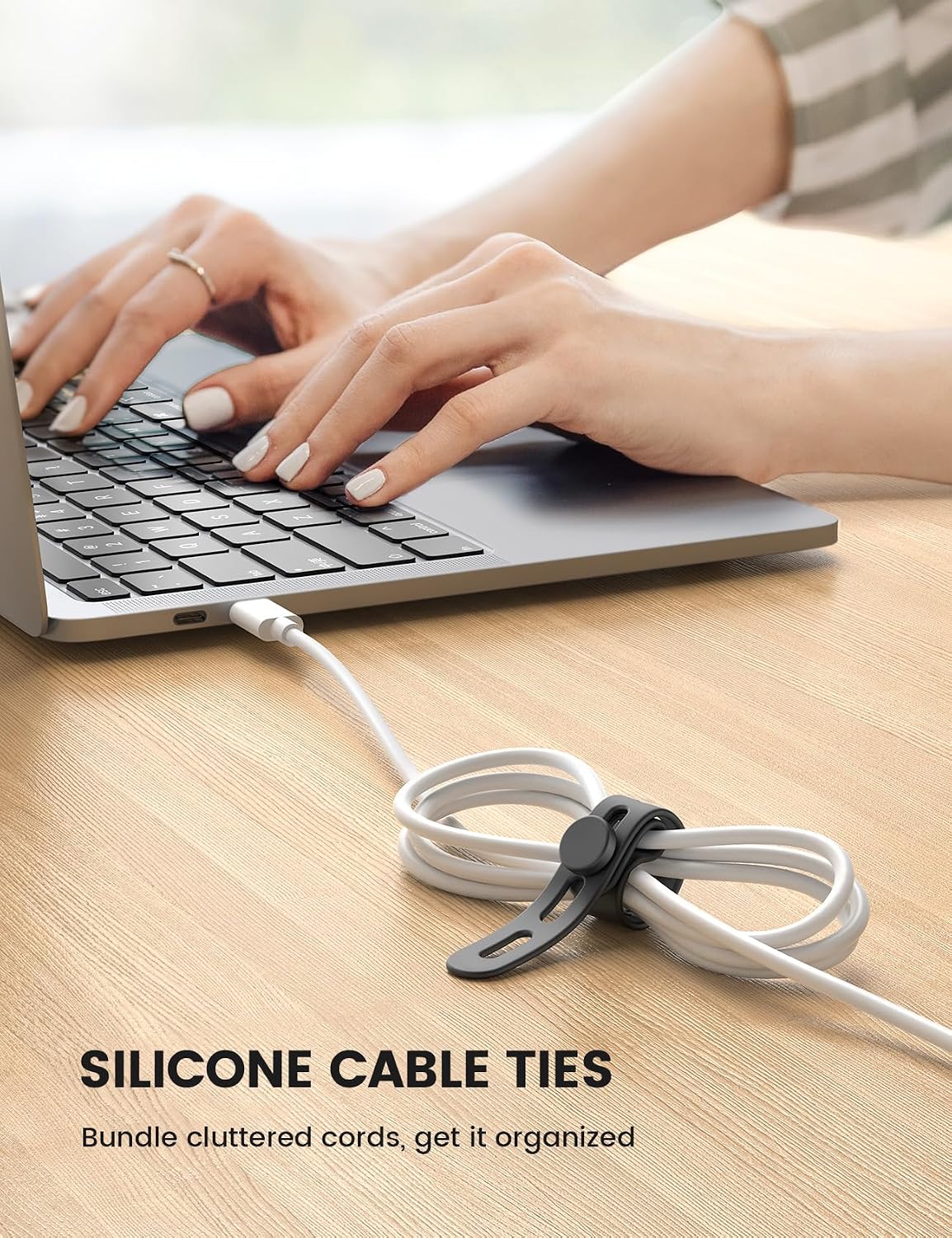 Detalle 2 de Lamicall 10Pack Silicone Cable Ties 13cm