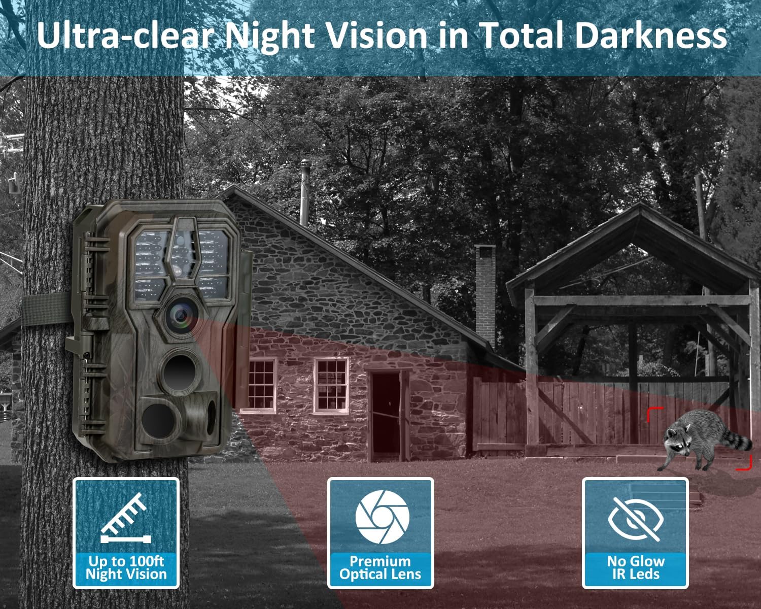 Detalle 1 de GardePro E5S Non-Cellular Trail Camera, 64MP Photos, 1296p Video