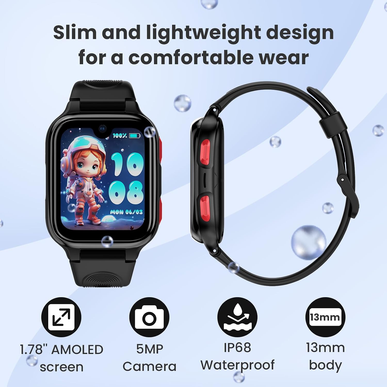 Thumbnail 2 de LAGENIO K9 Smartwatch Bambini AI con GPS, 4G e videochiamate su rete 4G, display AMOLED 1,78" e modalità scuola