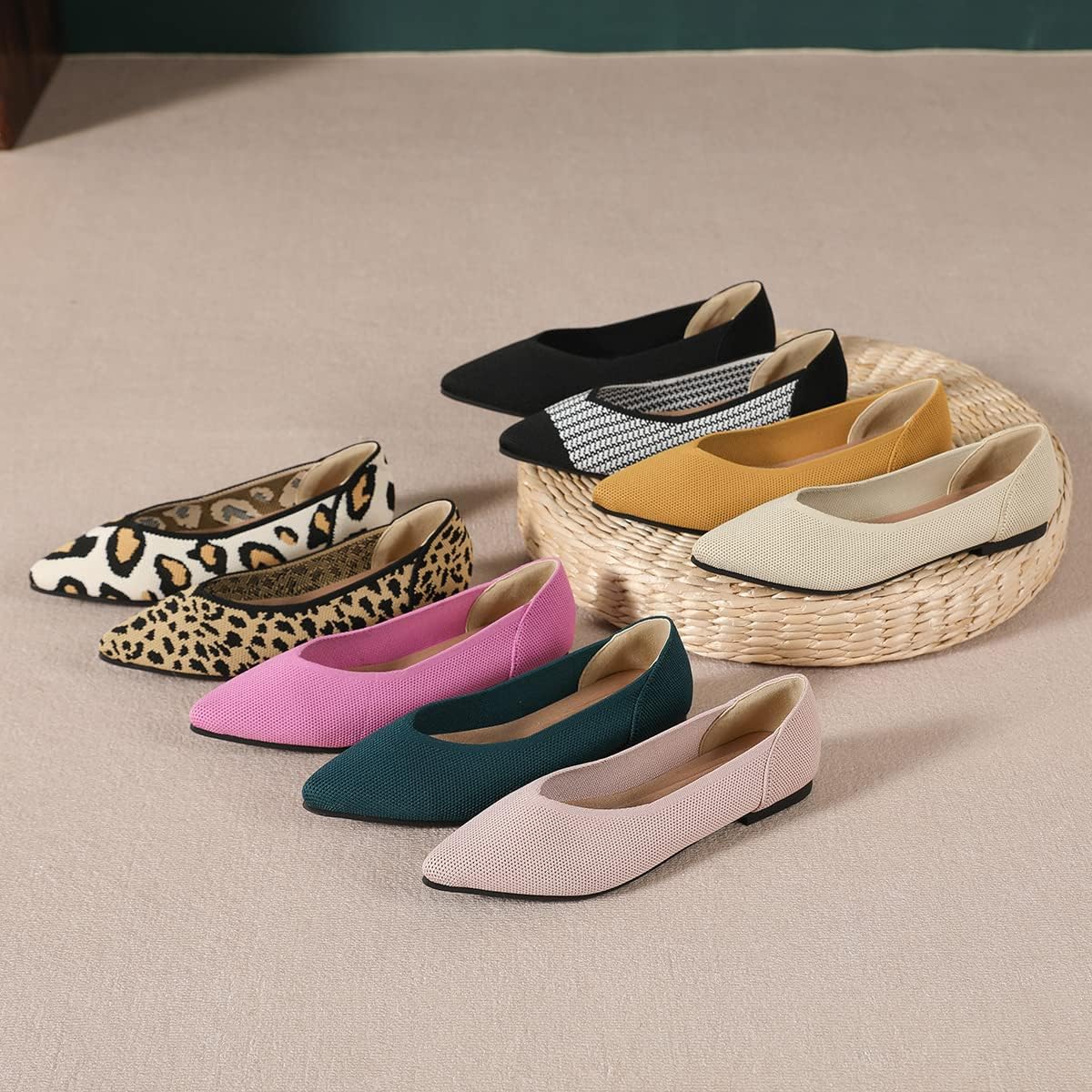 Thumbnail 5 de Semwiss Women's Ballet Flats: Comfortable, Casual Dressy Office Shoes with Pointed Toe and Leopard Design