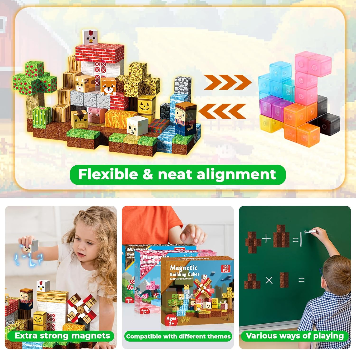 Thumbnail 5 de Goody King Magnetic Blocks 120-piece magnetic tiles 🧩