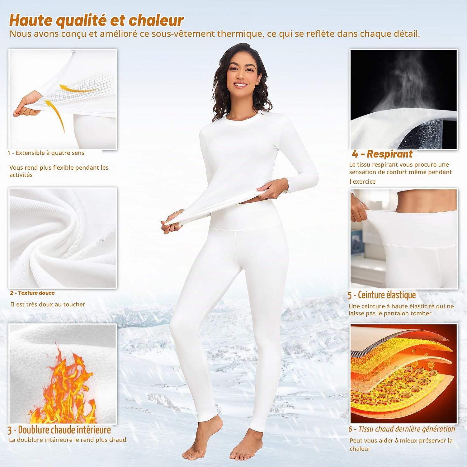 Thumbnail 2 de HiZiTi thermisch ondergoed voor dames met lange mouwen, warm en ademend