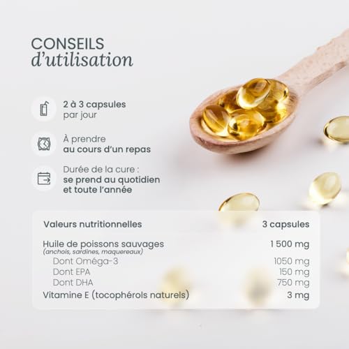 Thumbnail 3 de NUTRI&CO Omega 3 Huile de Poisson EPAX® EPA DHA | Cerveau Vision - 120 Caps