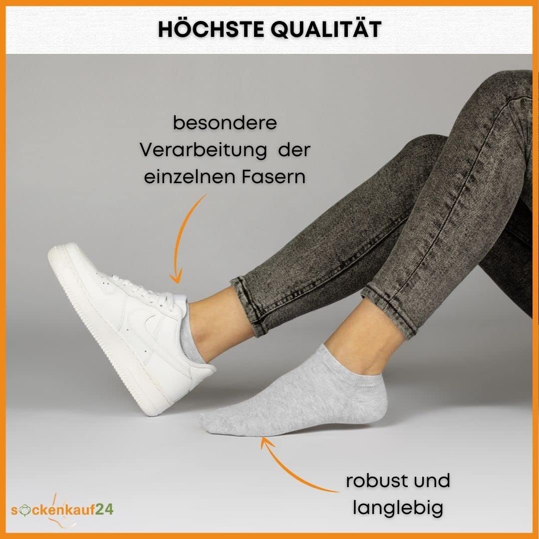 Thumbnail 2 de 10 Paar Premium Sneaker Socken Herren & Damen – gekämmte Baumwolle, Komfortbund, kein Drücken, OEKO-TEX