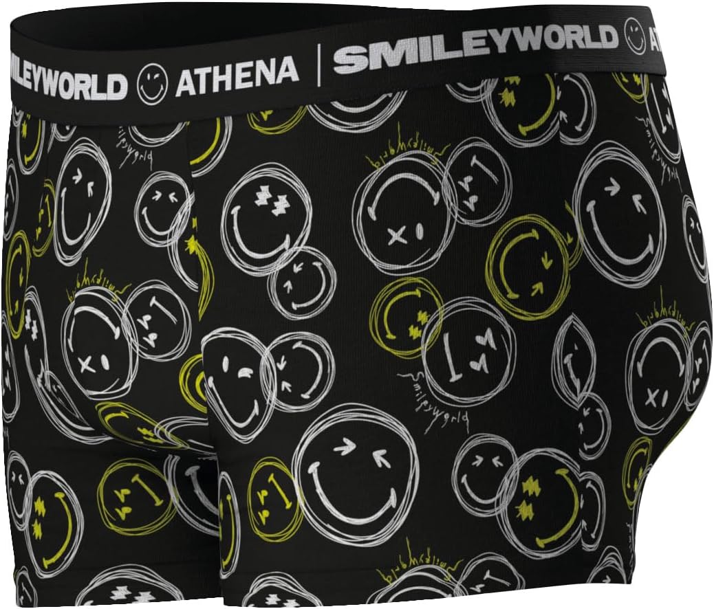 Detalle 2 de SmileyWorld® Athena – Boxer homme imprimé, confort stretch pour le quotidien