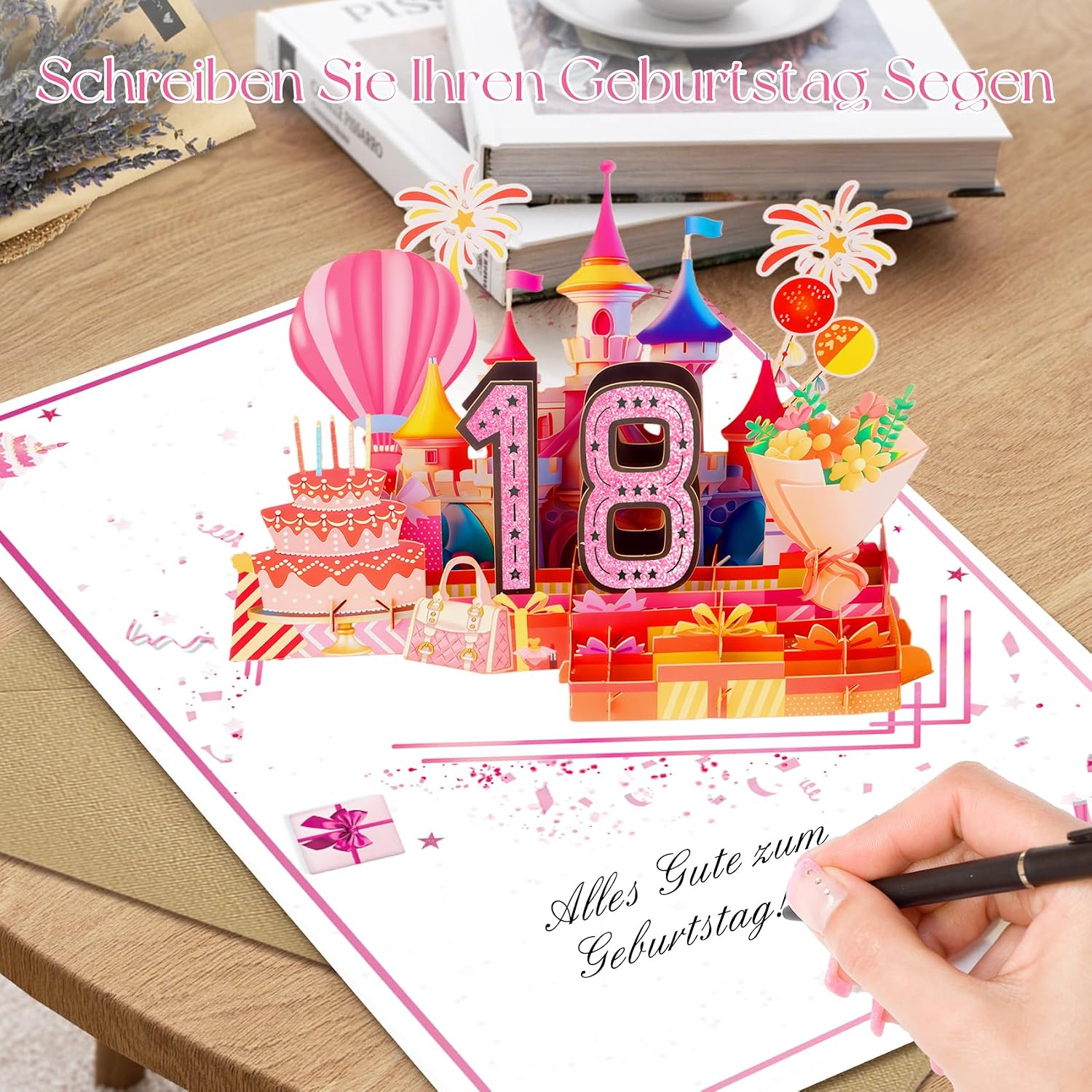 Detalle 1 de Geburtstagskarte 18. Geburtstag mit 3D Pop-up