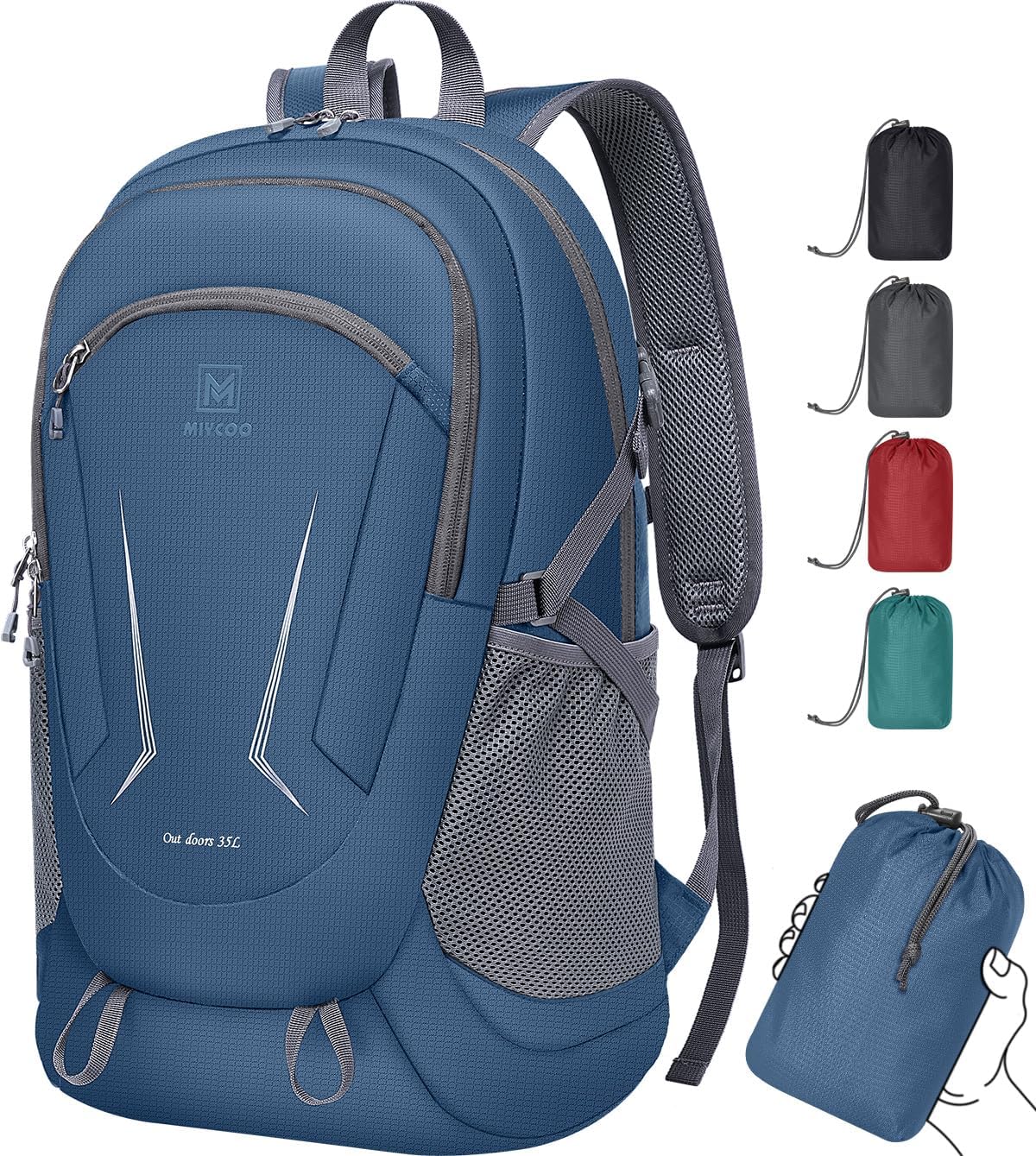 Detalle de MIYCOO Ultra Lightweight Packable Backpack (Waterproof, 35L) for Travel, Camping, and Hiking
