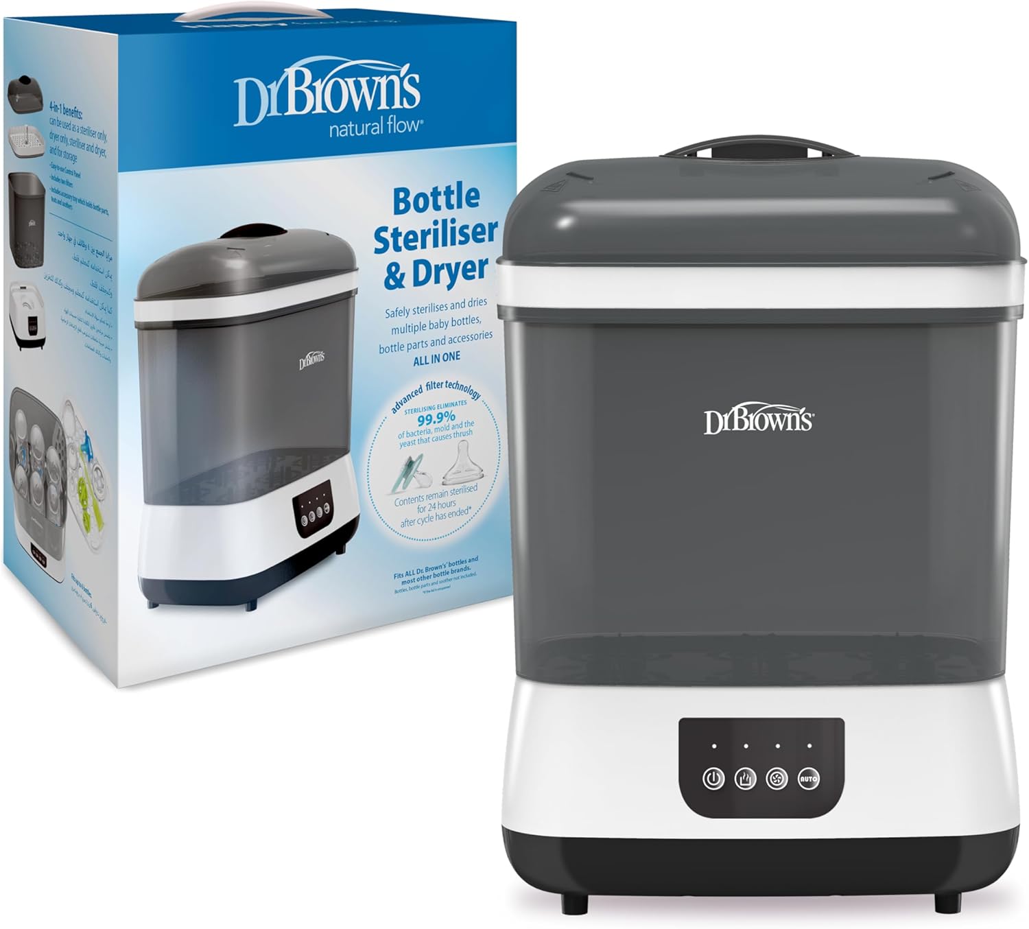 Detalle de Dr. Brown's All-in-One Steriliser and Dryer for Baby Bottles, Parts & Other Newborn Essentials