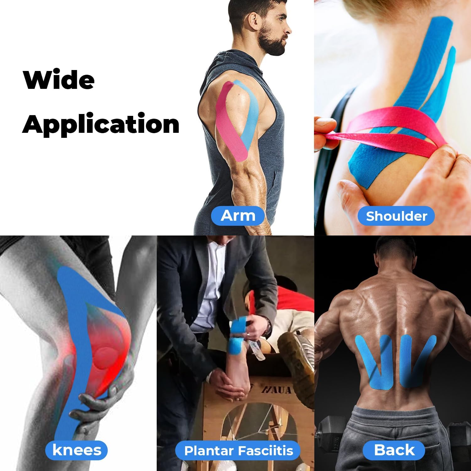 Thumbnail 4 de 3 Rollen Kinesiologie Tape – Profi Physio Tape Set 5m x 5cm, wasserfest und hautfreundlich
