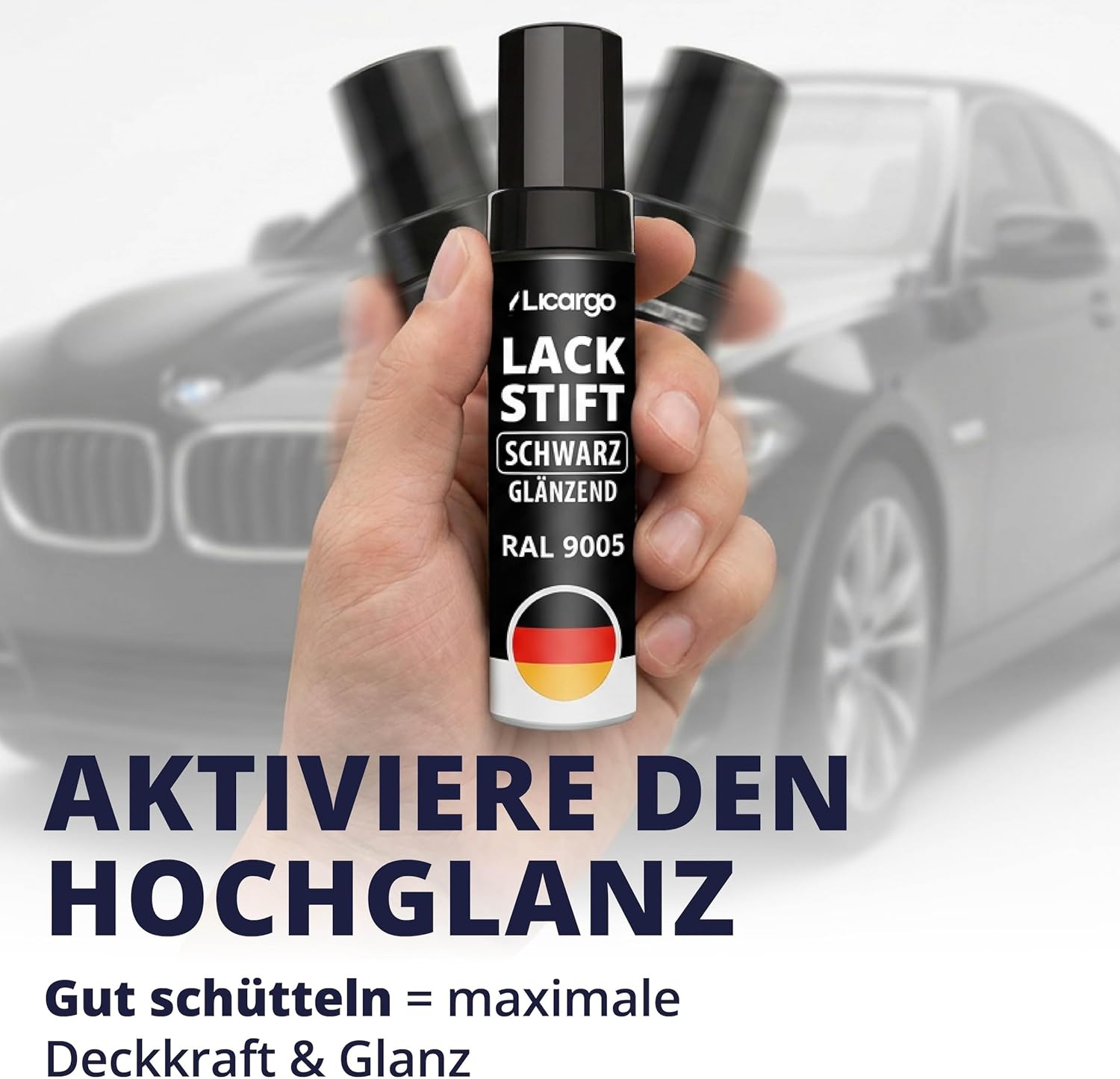 Thumbnail 5 de LICARGO Lackstift Schwarz Glänzend 12 ml – Deckkraft für Steinschläge & Kratzer im Lack