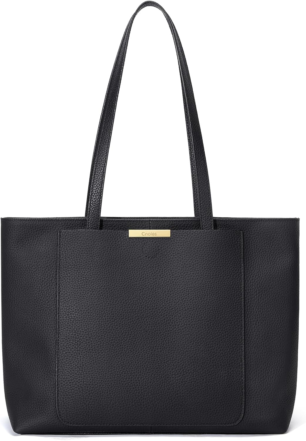 Detalle de Cnoles Women's Top-Handle Genuine Leather Tote Bag: Large Capacity Everyday Companion