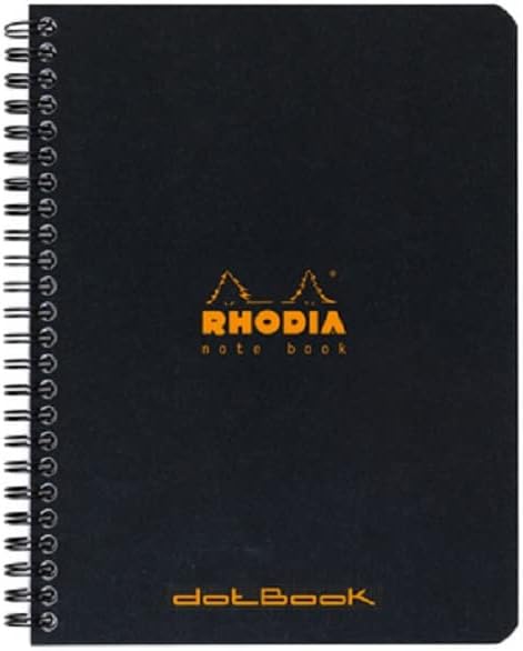 Detalle de RHODIA 193439Cpack Quaderno a spirale NERO A5+ DOT 160 pagine staccabili × 5