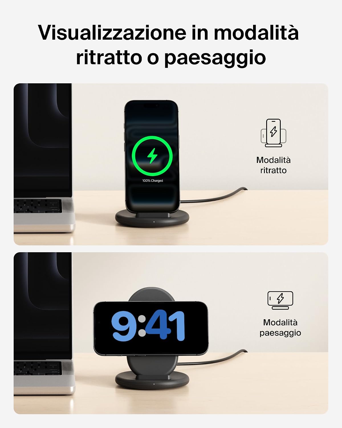 Thumbnail 5 de Belkin BoostCharge Caricatore Wireless con Supporto
