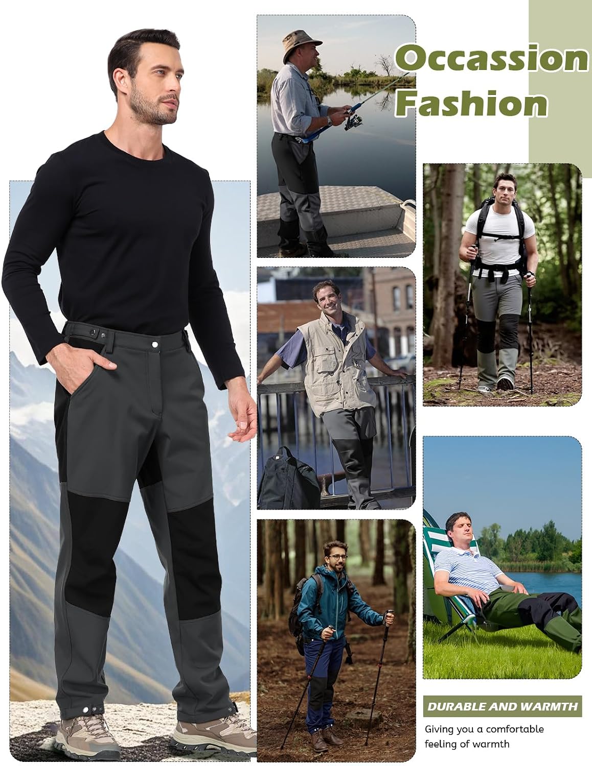 Thumbnail 6 de Xnova Men's Winter Fleece Lined Hiking Trousers with Water Repellent Shell
