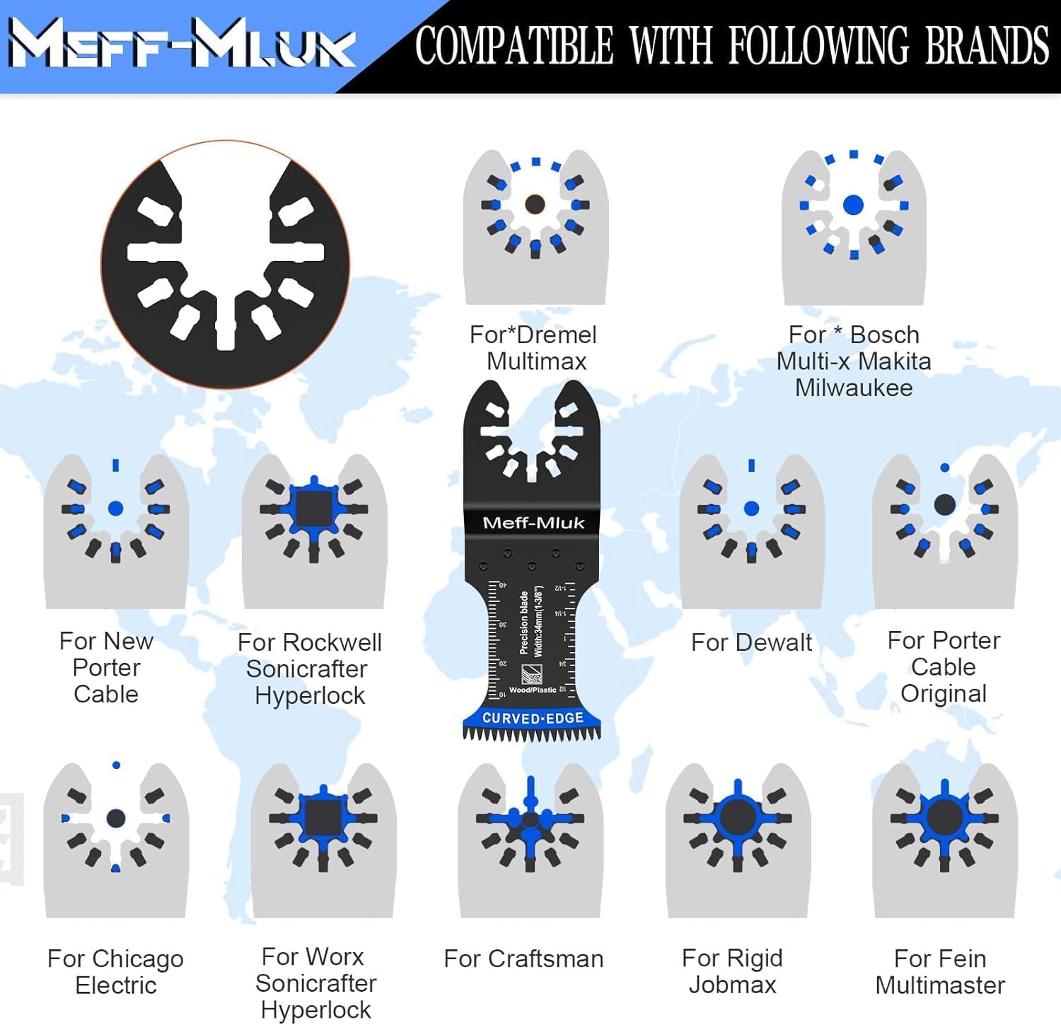 Thumbnail 6 de 55PCS Titanium Multi Tool Blades – Universal oscillating multitool blades for wood, plastic & metal