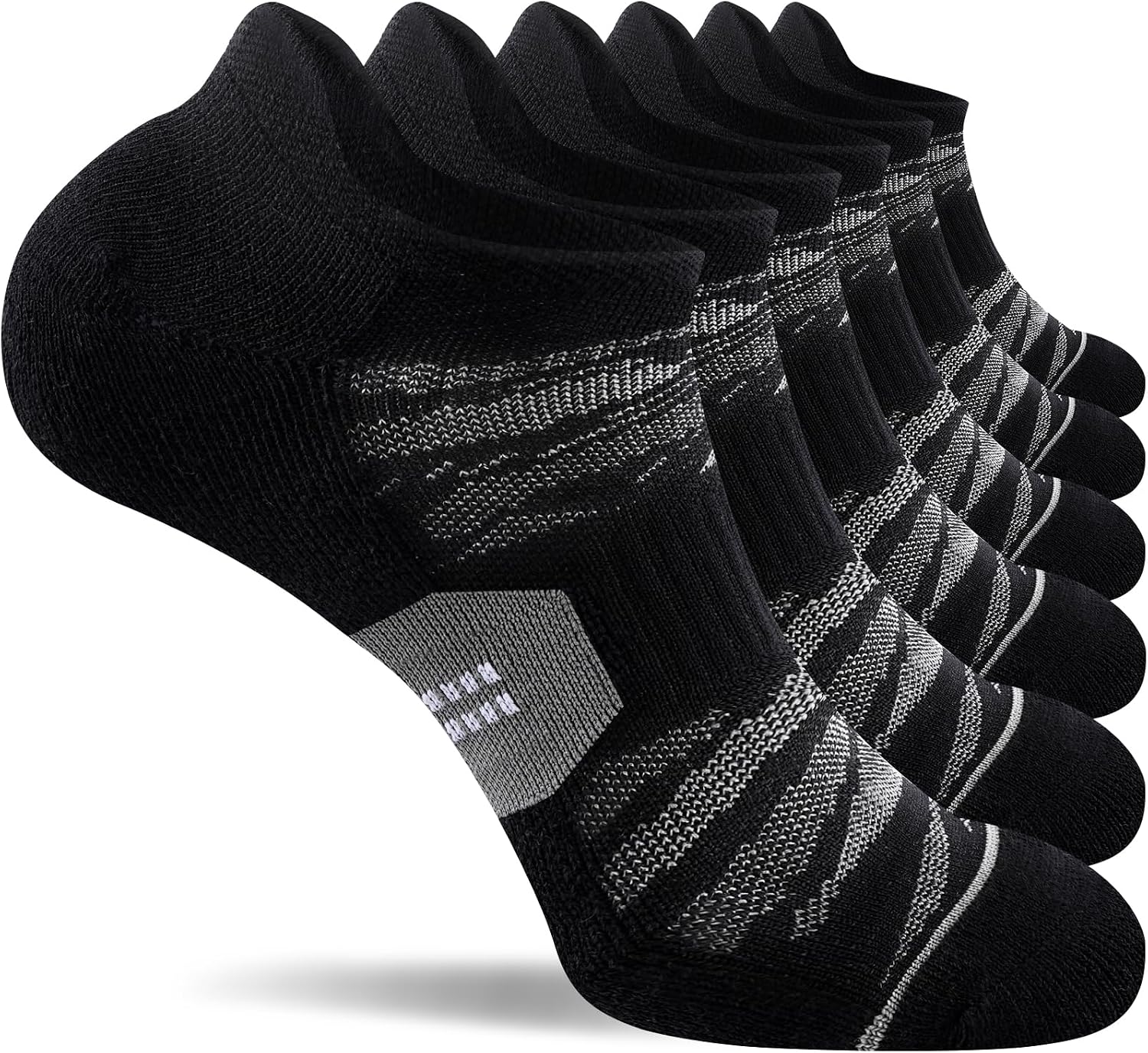 Detalle de Calzini Sportivi Niorasen Uomo Donna unisex traspiranti in cotone, 6 paia bianco e nero