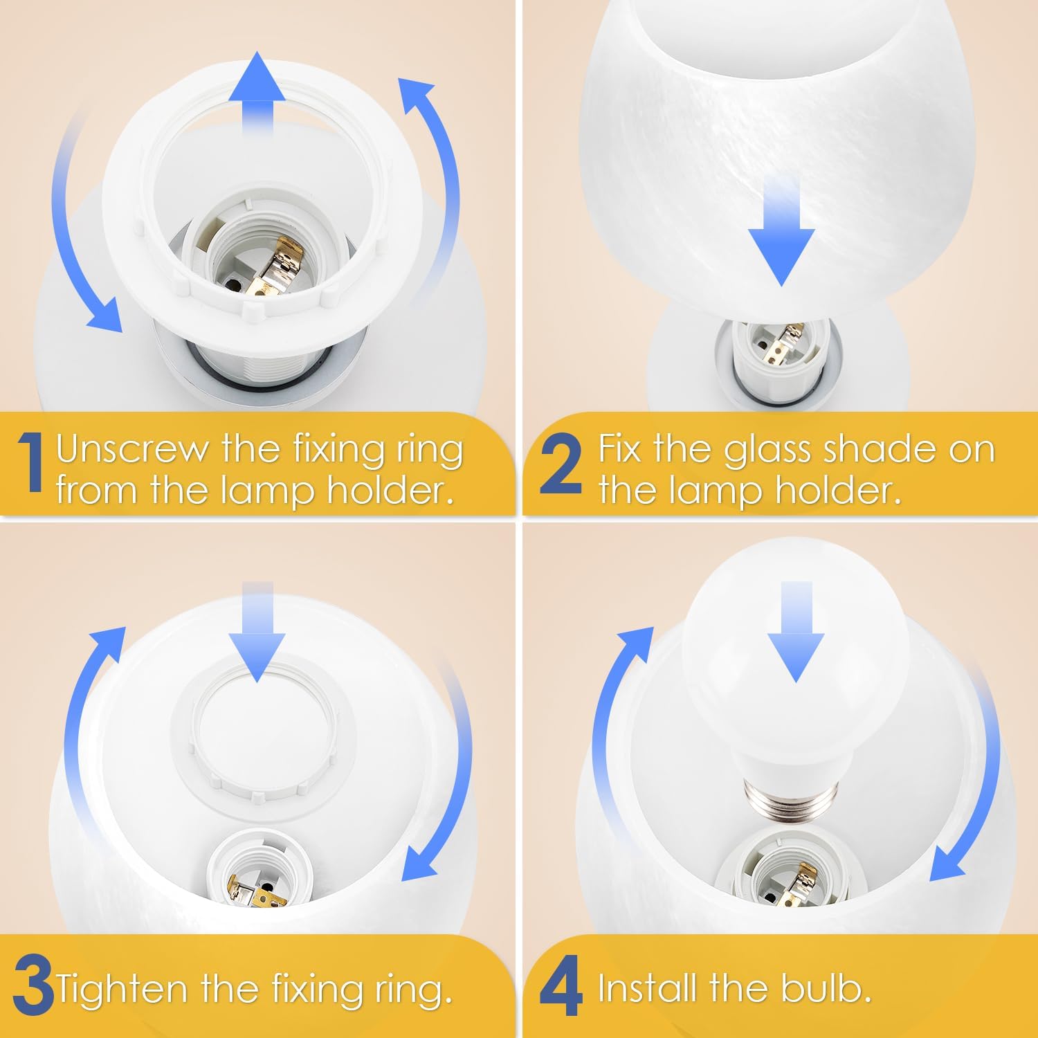 Detalle 2 de Soilsiu Touch Bedside Table Lamp with Dimmable Light and Opal Glass Shade