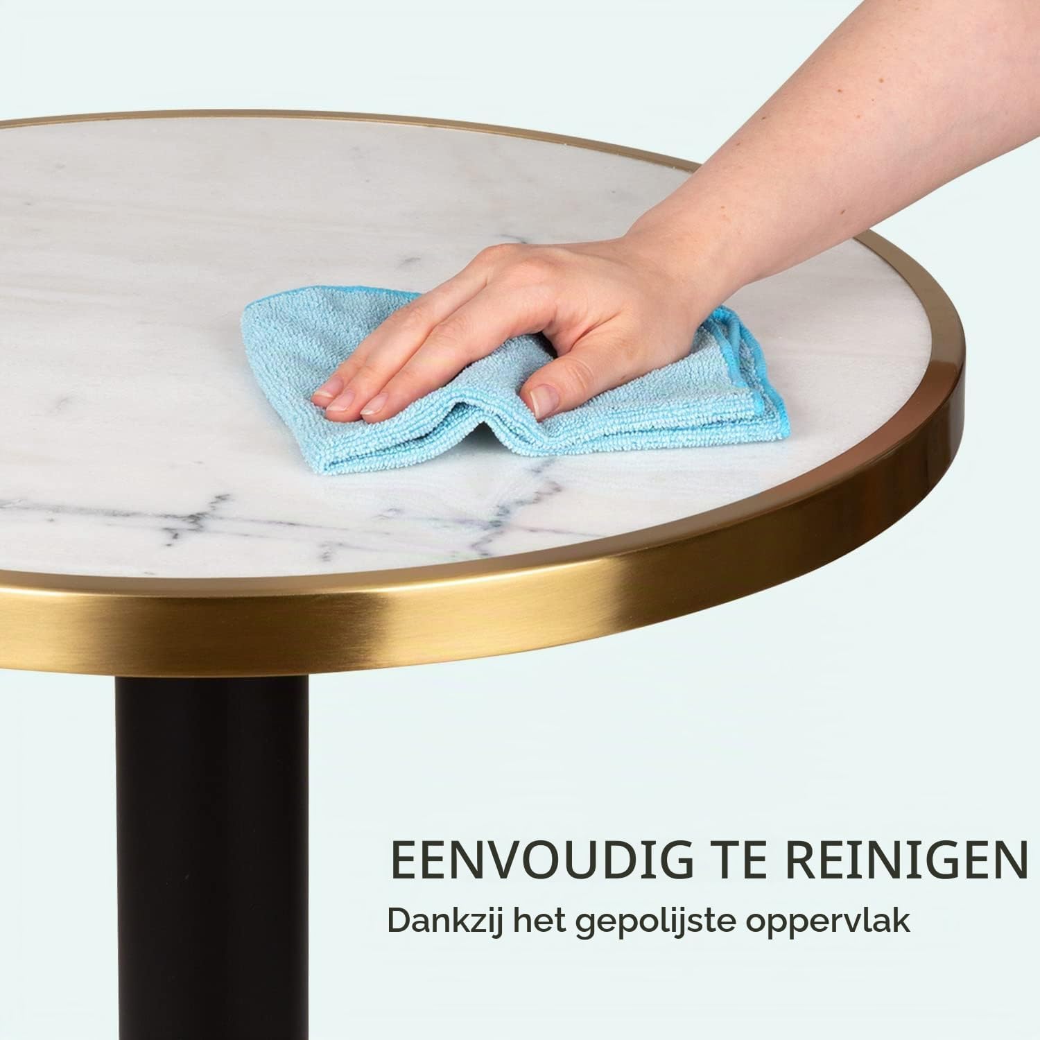 Detalle 1 de blumfeldt Patras Jewel bistrotafel met marmeren blad en gietijzeren voet